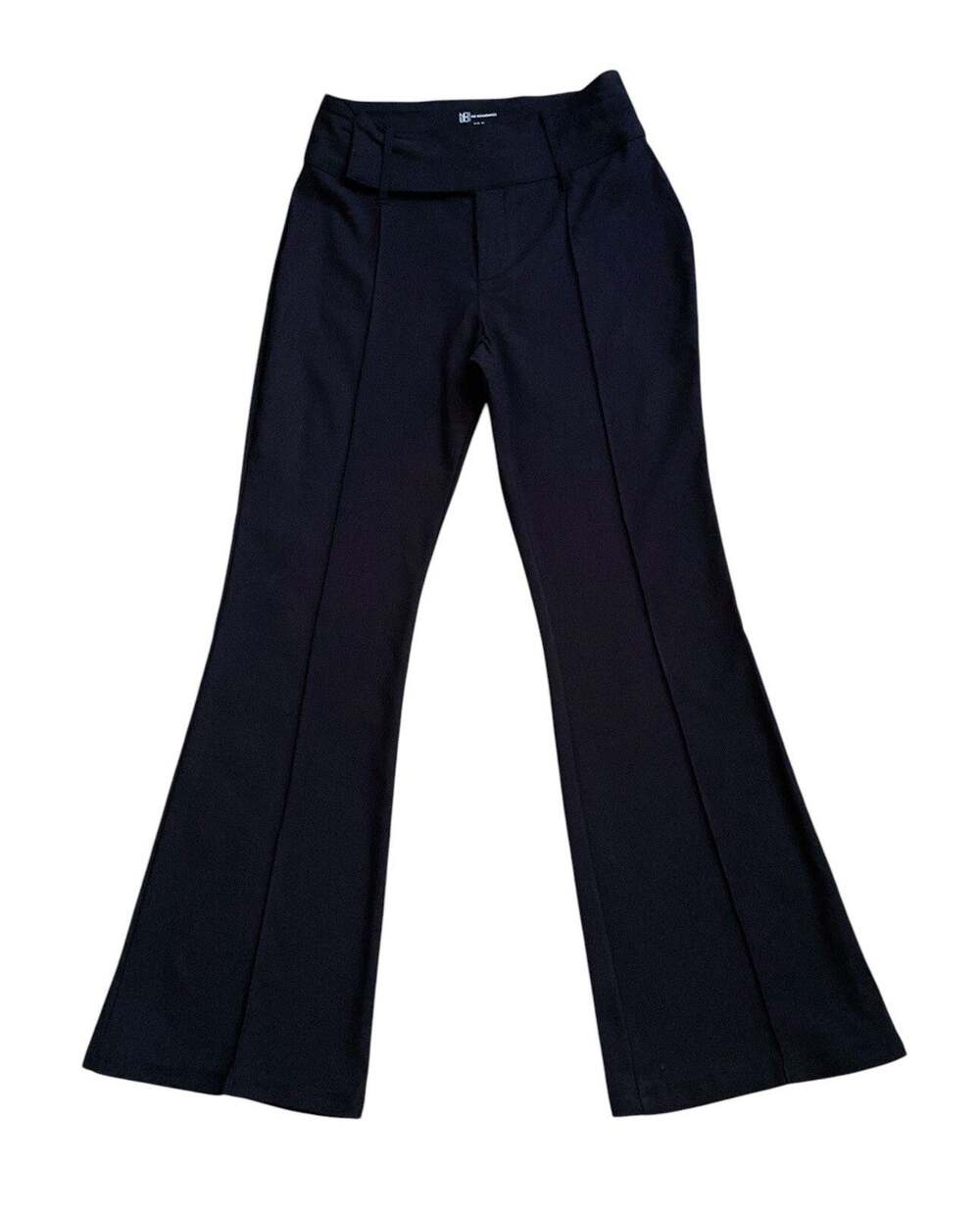 No Boundaries Black Pants Womens S 3-5 High Rise Pintuck Flare Stretch Career